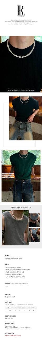 [Unisex] パールボールネックレス