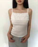 Weron Frill Lace Strap Sleeveless Top
