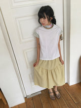 Kira Shirring Cut Nylon Midi Skirt
