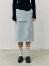 SEE-THROUGH LAYERED SKIRT SKY