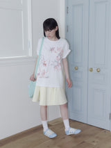 クレヨンフルーツTシャツ (アップルホワイト)