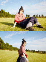 MULTIWAY KNIT PONCHO (RED)