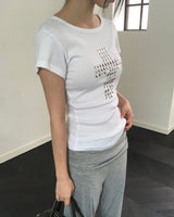 クオン メタリック半袖Tシャツ