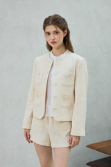 CHERISH TWEED JACKET / WHITE