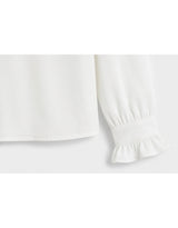 [PRE- FALL] Léa Ruffle Cutout Buckle Long-Sleeve Blouse Ivory