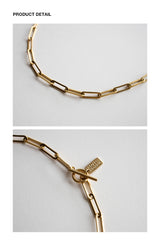  Bold clip chain gold necklace