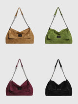 LOOK STITCH SUEDE CHAIN BAG (4COLORS!)