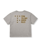スターレタリングクロップドTシャツ - グレー