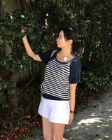 [MADE] Hi, raglan stripe short-sleeved knit