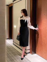 26SS★ メラージュシフォンカラータイHラインワンピース