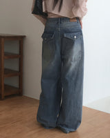 Vico back pocket wide denim pants