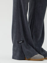 Knit cut detail bootcut Pants, Charcoal