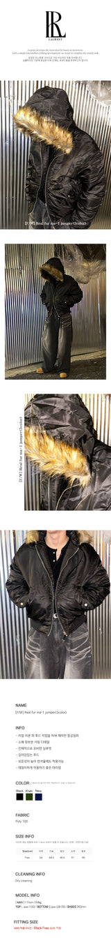 [F/W]リアルファーMA-1中綿ジャンパー(3color)