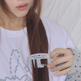 [FANCY X DUSTY] BRUSH CARABINER KEYRING (WHITE) F25NM1013