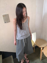 [unisex] マヒルバンディングバミューダコットンパンツ