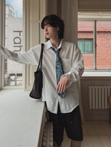 Nation seersucker overfit shirt