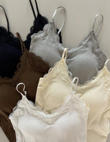 シリレースリベッドスリーブレスキャミソールトップ5 カラーズ