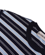 Border Overlock Stripe T-Shirt_Navy