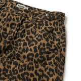 Leopard cotton twill pants / Beige
