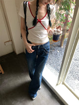 レッドラインvネックショートスリーブtシャツ