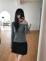 Ribbon One Shoulder Knitwear (4 colors)