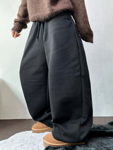 FLEECE-PICKABLE ❤‍🔥M-XL❤BASIC WIDE LONG PANTS UNISEX🖤🩶2COLOR