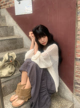 ウメ チェック ティアード ロング スリーブレス ビスチェ ワンピース (Adjustable Straps)