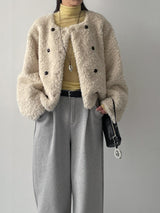 Purin Shearling Crop Mustang Jacket