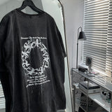 レインオーバルレタリングショートスリーブTシャツ (2 colors/36805)