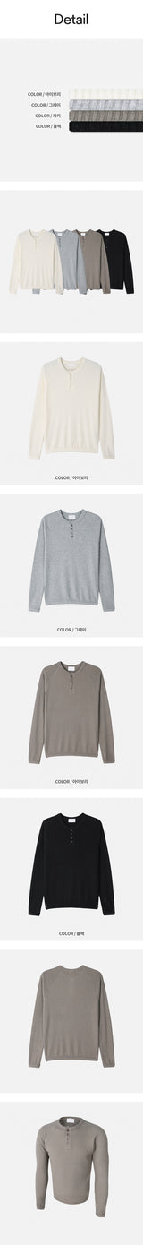 [MUSCLE FIT] Warm golgi henry neck slim t-shirts(4color)