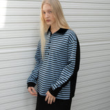 SPORTY PIQUE SHIRTS (BLUE/BLACK)
