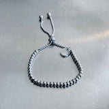 Minimalist Silver Glow Bead Bracelet