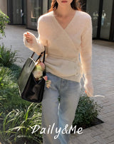 Ribbon wrap knitwear(3color)