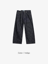 インディゴエンボスデニムパンツ