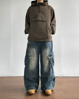 Deep-washed Cargo Denim Pants