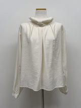 High-Neck Belted Balloon Fit Blouse