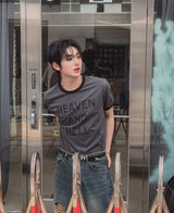 リンザー レタリング カラー マッチング ショート スリーブ Tシャツ