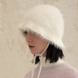 VAZAR Hairy Cloche Hat / White