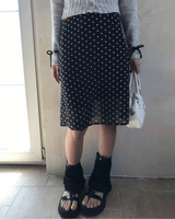 Misty Sheer Dot See-through Mini Skirt