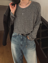 Deep Flow U-Neck Long Sleeve T-Shirt