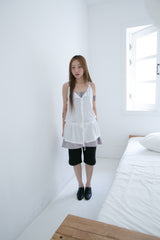 frill strap button sleeveless top(3colors)