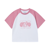 25SS スペースラビットラグランクロップ半袖Tシャツ ライトピンク
