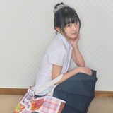 コージーストライプシュシュ ブラウン