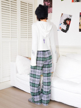 Plaid thickened woolen casual trousers