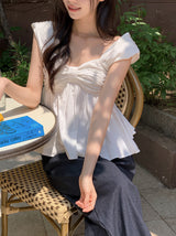 #RN リボンスリーブレスブラウス(2color)