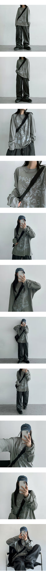 Deco Lettering Long Sleeve Long Sleeve T-shirt (3 colors)