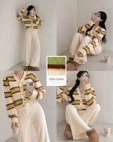 Striped knit cardigan