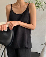 linen sleeveless (black)