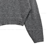 Chippo Button Boat Neck Wool Crop Knit