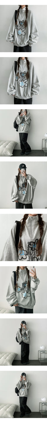 Mu Dot Half Zip-Up Anorak Sweatshirt (3 colors)
